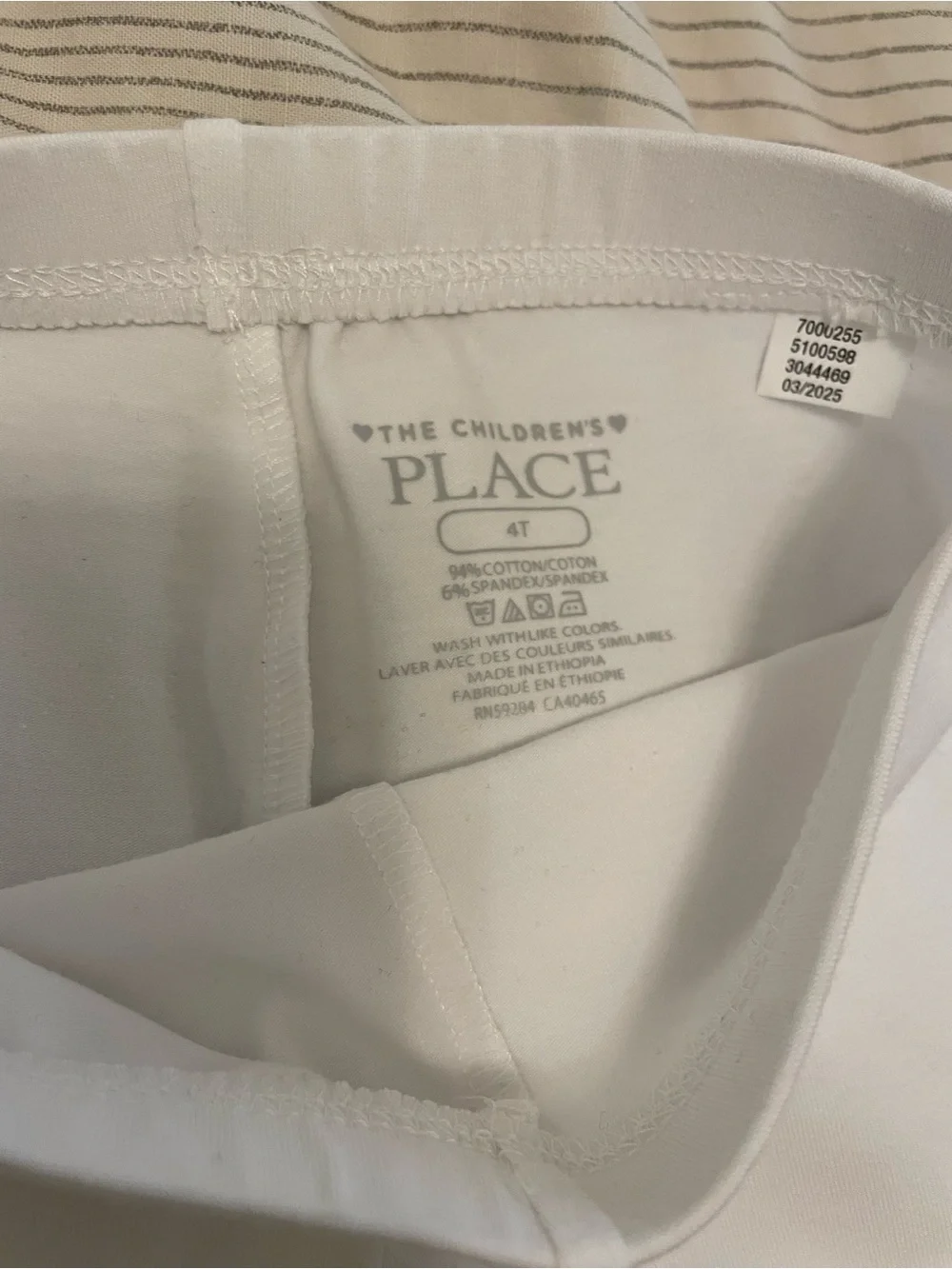 Children’s Place 4T White Stretch Bike Shorts